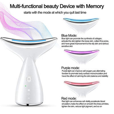 Face And Neck Tightening Device, Firm And Tightens Sagging Skin Face Neck Massager, Beauty Facial Massager For Women And Men - White - 5 - CJ