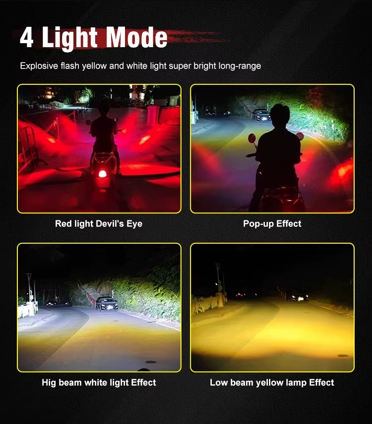 2pcs M5 Spotlight Ultra Bright LED Fog Lights, Headlights, Motorcycles, Cars, Projectors, Waterproof, Universal, Suitable For Motorcycles, SUV, Small, Auxiliary, Spotlight, 12W - 5 - CJ