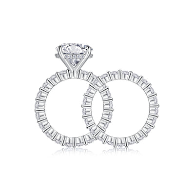 1Time Vow - Fashionable Men’s And Women’s Ring Row Jewelry Set With 5 - carat Moissan Diamond S925 Sterling Silver And Platinum - plated Diamond Prohibit TikTok sales - 5 - CJ
