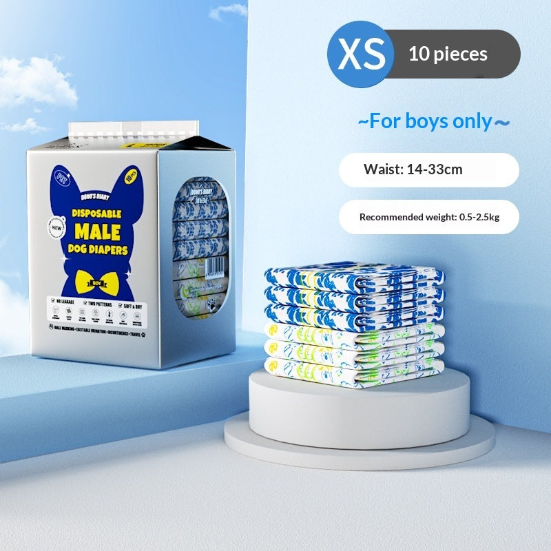 Pet Diapers For Growth Journals - 0 - CJ - XS - Male dog bicolor - CJYD276395001AZ