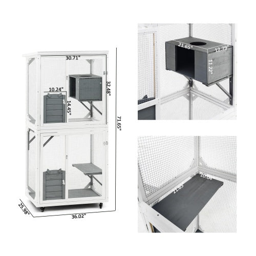 Outdoor Indoor Cat Pet Climbing Frame Game Cage Cute Large Space - 5 - CJ