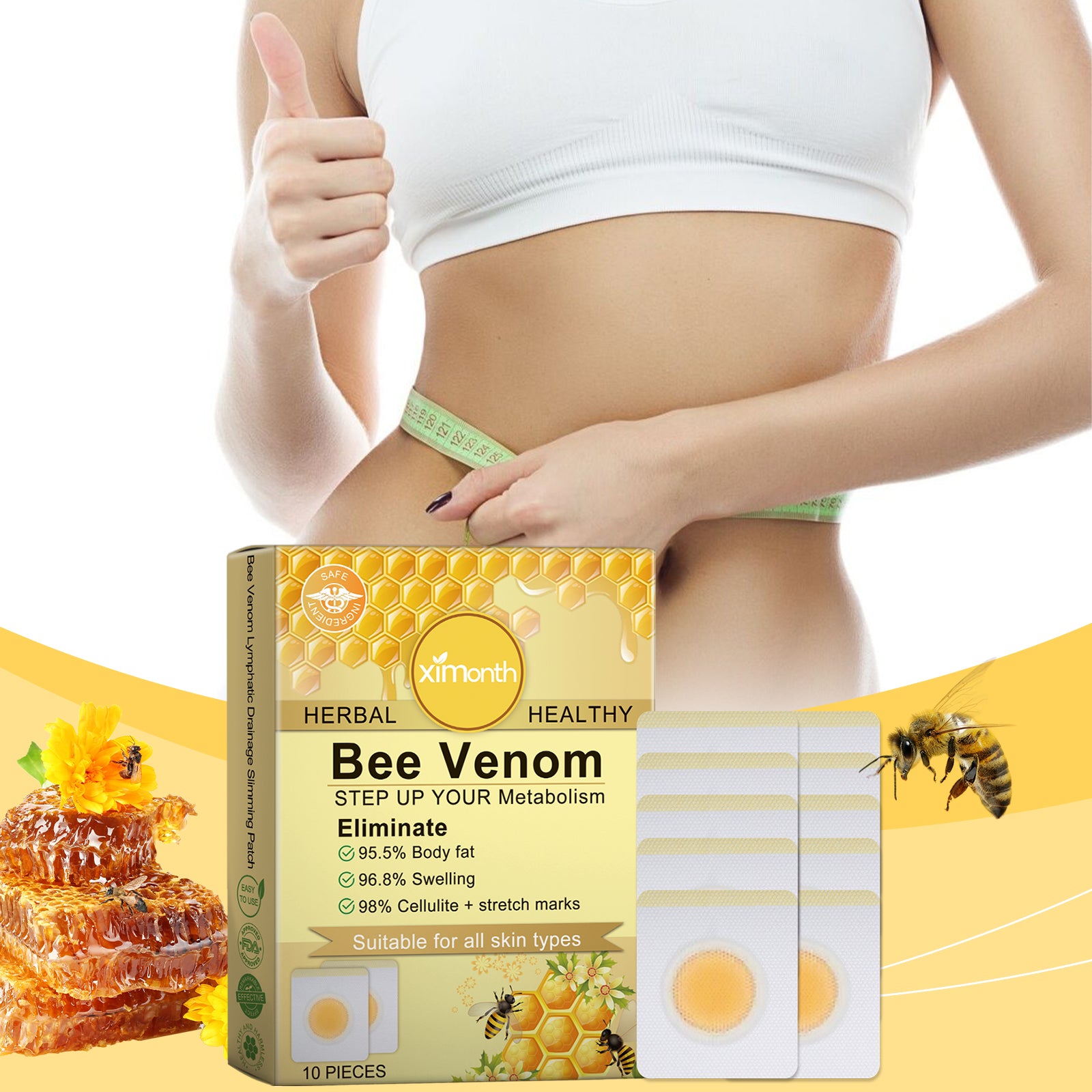 Ximonth Melitoxin Slimming Stick, Body Shaping Stick Body Shaping Increase Vitality Digestive Health Reduce Swelling Slimming Body Shaping - 5.0 - CJ