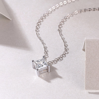 1Stay Together - A Fashionable And Luxurious Diamond Jewelry Pendant Set With Square Moissanite S925 Sterling Silver. Prohibit TikTok sales - 5 - CJ