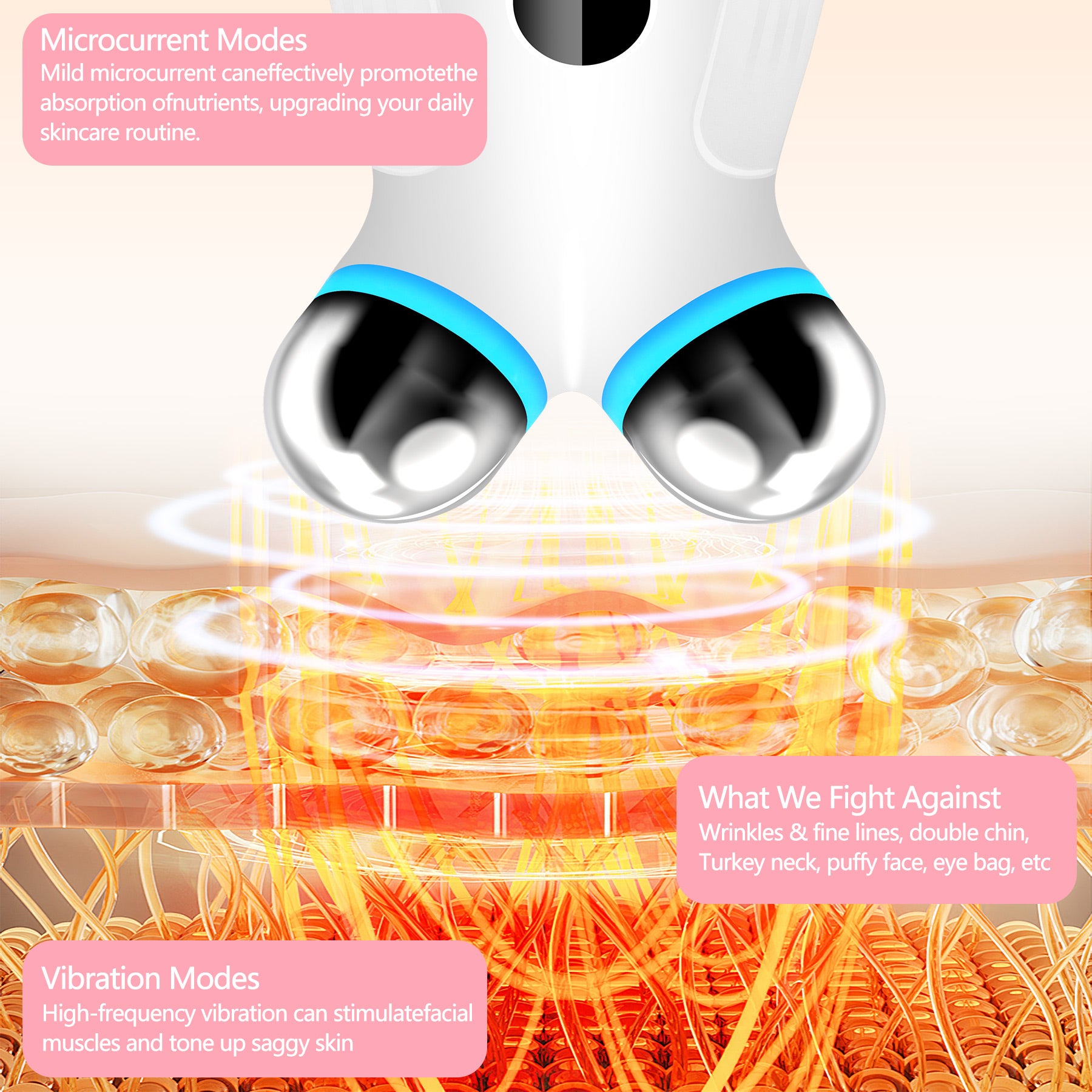 Anti Aging And Wrinkles Microcurrent Facial Device, Boost Skin Care Products Absorption - White - 5 - CJ