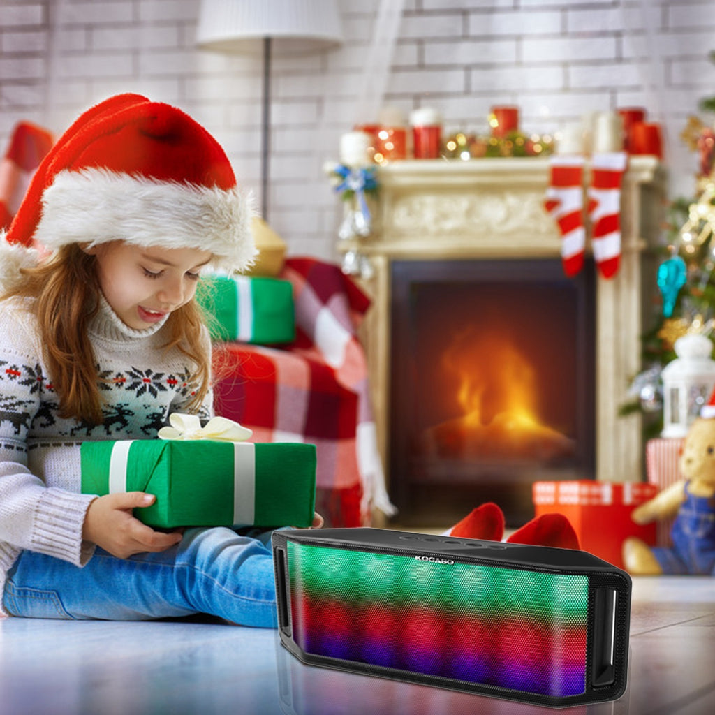 1Pc LED Wireless Speaker Dynamic Multicolor Hands-free FM Radio USB MMC Reading Aux In For Party Camping Travel