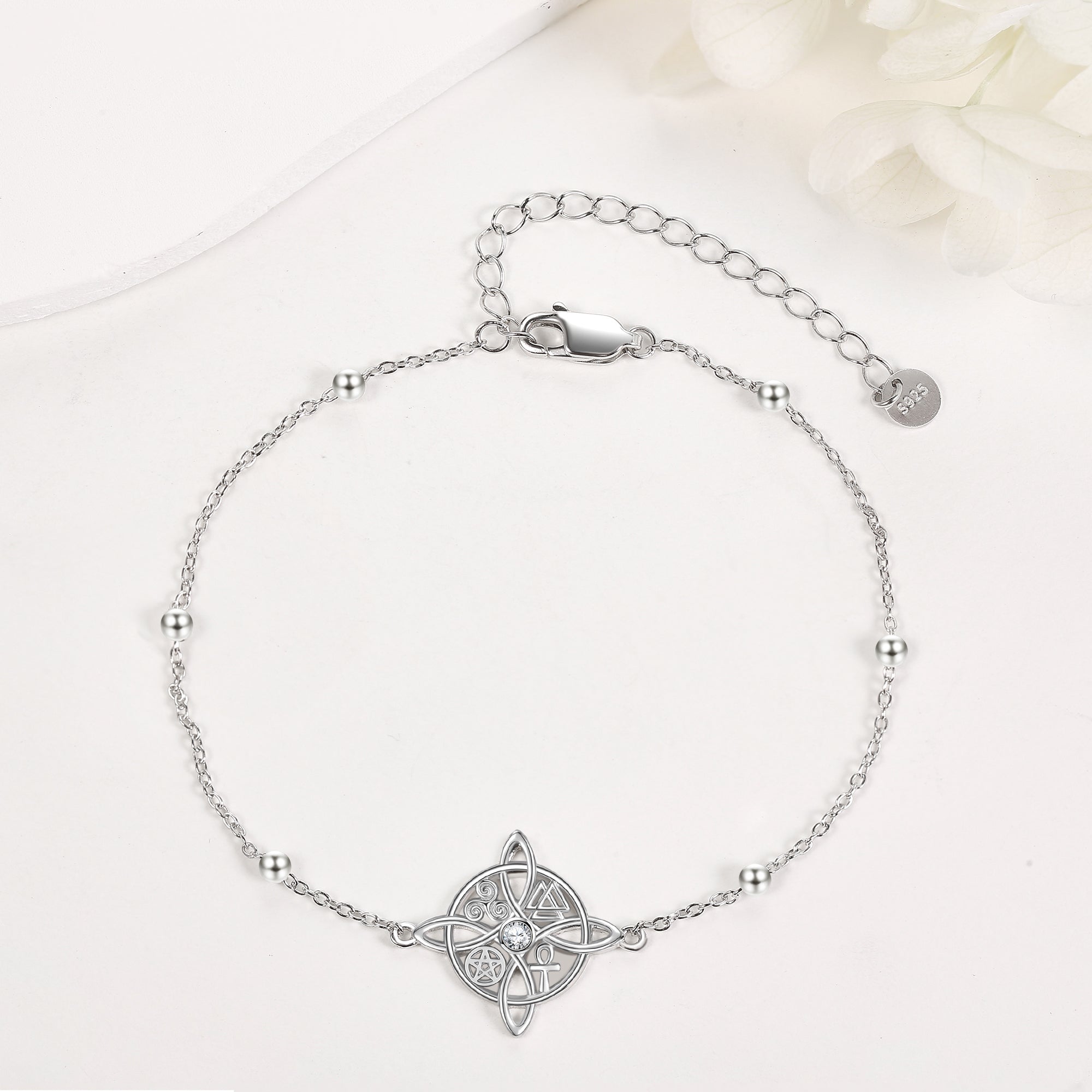 Witches Knot Bracelet 925 Sterling Silver Witch Jewelry Gifts for Women Girls