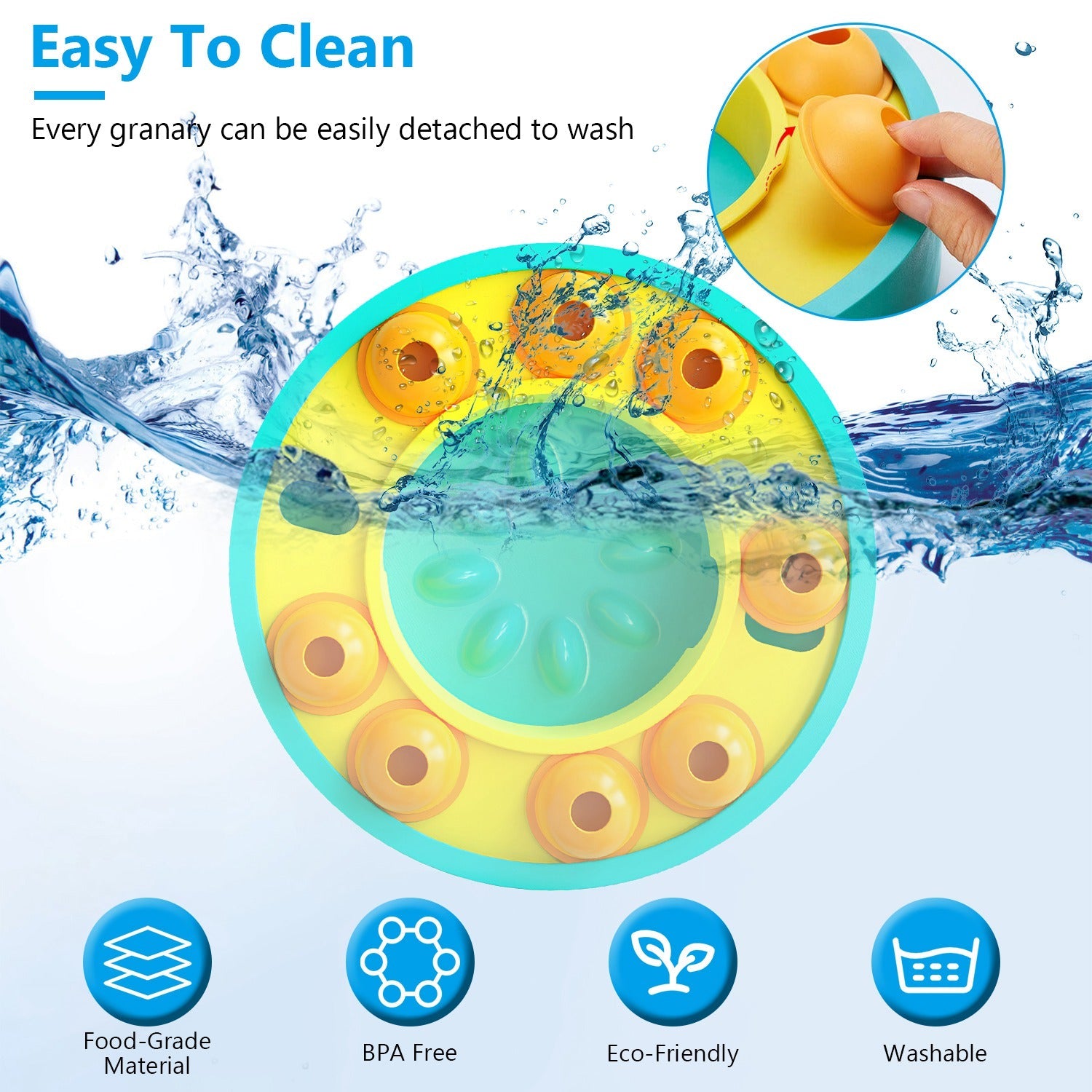 1Pc Dog Puzzle Food Feeder Slow Feeding Bowl Interactive Toy Dog Treat Dispensing Toy For IQ Training Mental Enrichment For Small Medium Large Dog Cat by CJ