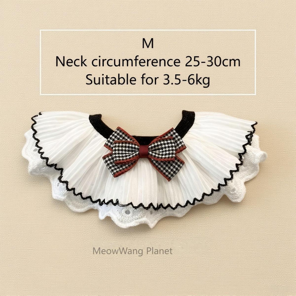 Lace Bow Pet Collar Elegant Neck Accessory For Cats Small Dogs Handcrafted Bowtie Luxury Pet Gift