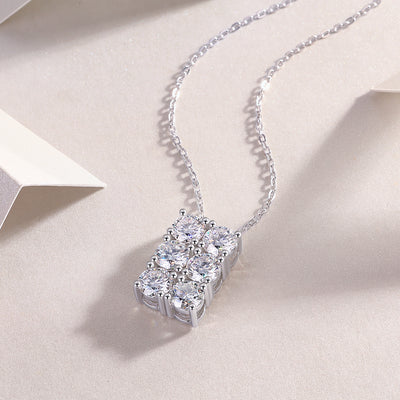 1Grand Round - A Fashionable And Luxurious Diamond Jewelry Piece Set With 0.5 - carat And 0.3 - carat Moissan Diamonds, S925 Sterling Silver And Platinum - plated Pendant Prohibit TikTok sales - 5 - cj
