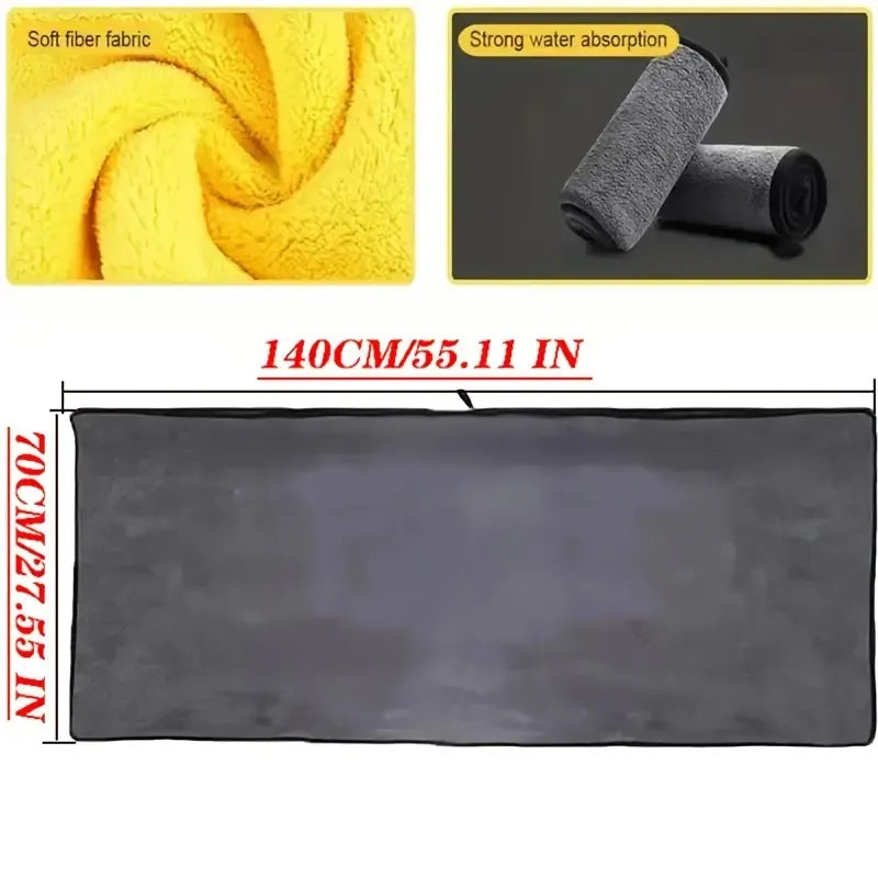 Thickened Coral Velvet Microfiber Car Wash Towel - Instant Absorption & Quick - Dry, Scratch - Free For All Cars, High - Quality Non - Woven Fabric, Reinforced Seams, Multi - Surface Use For Home & Auto Care, M - 5 - CJ