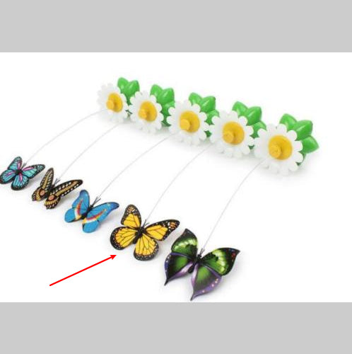 Electric Automatic Rotating Flower Pet Products - 0 - CJ - yellow - butterfly - CJJJCWMY00014 - yellow - butterfly