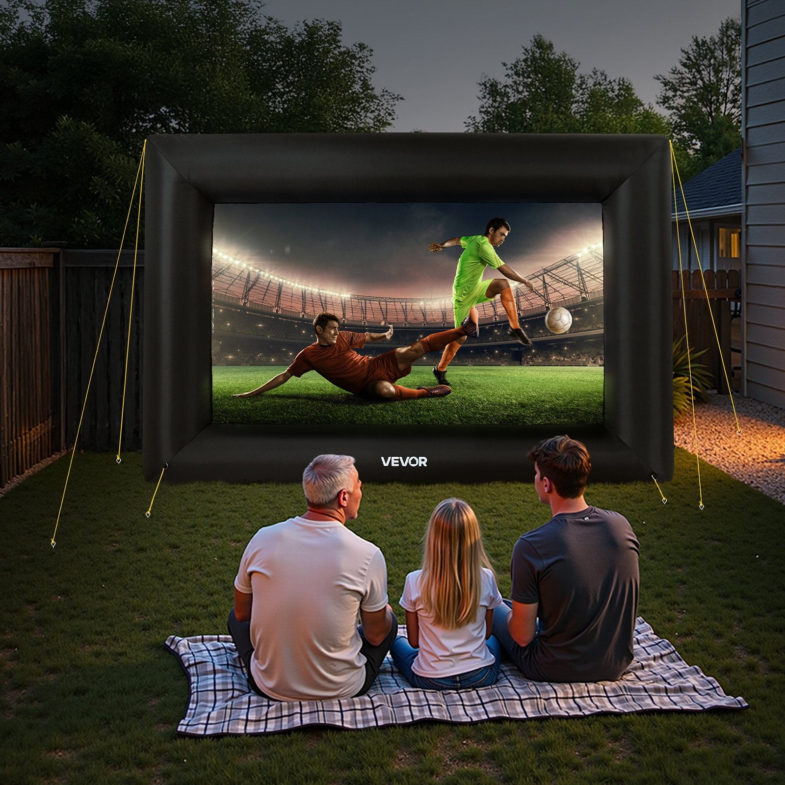 14FT Inflatable Projector Screen, Inflatable Movie Screen Outdoor With 120W Air Blower Projector Screen Oxford Fabric Material Blow Up Screen For Outdoor Backyard, Home Theater, Theme Party - 5 - CJ