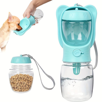 2 In 1 Dog Water Bottle, Leak Proof Portable Pet Water Bottle With Food Container, Outdoor Portable Water Dispenser For Dog, Puppy Supply For Walking, Hiking, Camping, Travel - 5 - CJ