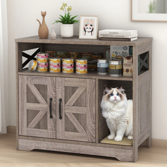 Cat Litter Box Enclosure Hidden Cat Washroom Furniture With Storage - 5 - cjdroshippping
