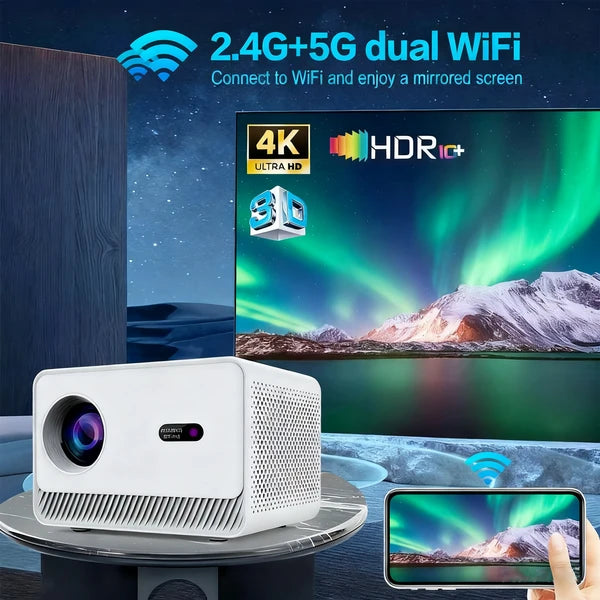 Smart Projector, Support 4K Decoding,  Android 13, T950S Quad - Core, 2 Plus 16GB Memory, Dual - Band WiFi, Home Office Projector - 5 - CJ
