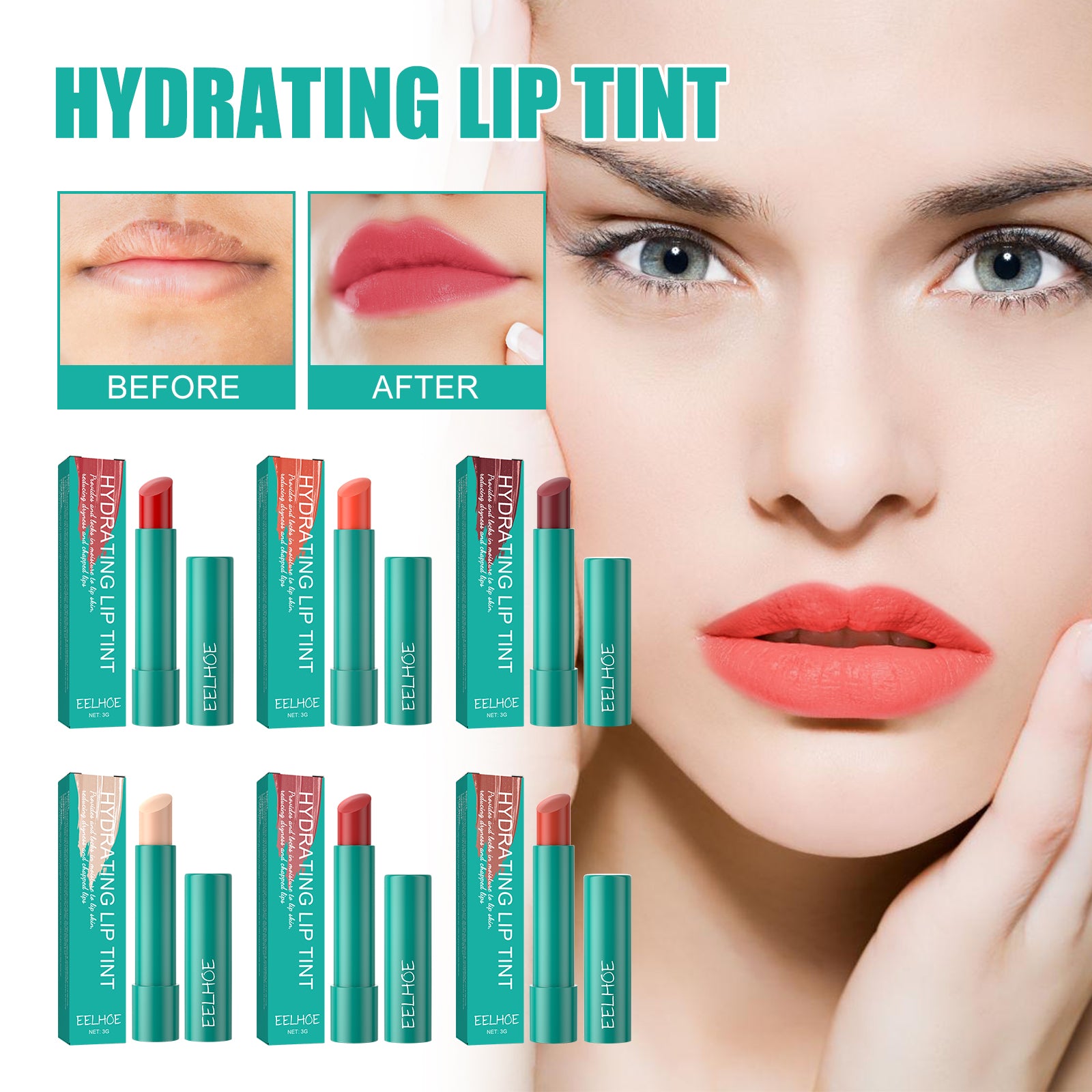 Eelhoe Moisturizing Lip Gloss, Reduce Lip Lines, Dry, Cracked, Dead Skin, Moisturizing, Plump, Plump, Toot Lip Gloss - 5 - CJ
