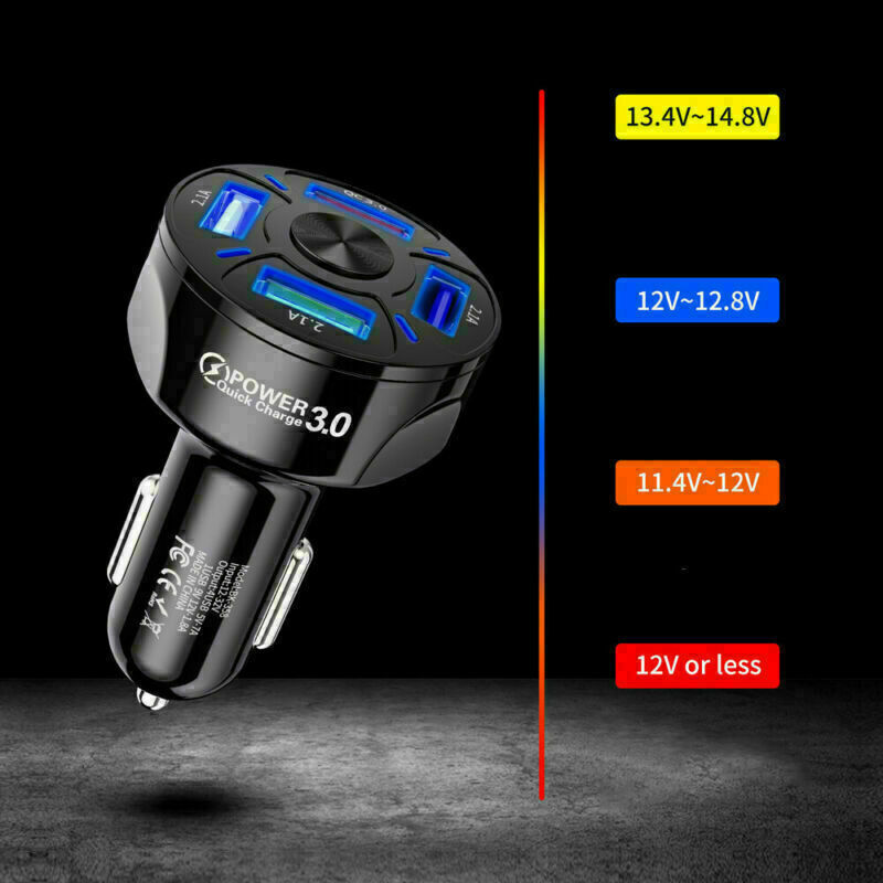 In - Car 4Ports USB Car Charge 45W Mini Fast Charging For Phone Charger Adapter - 5 - CJ
