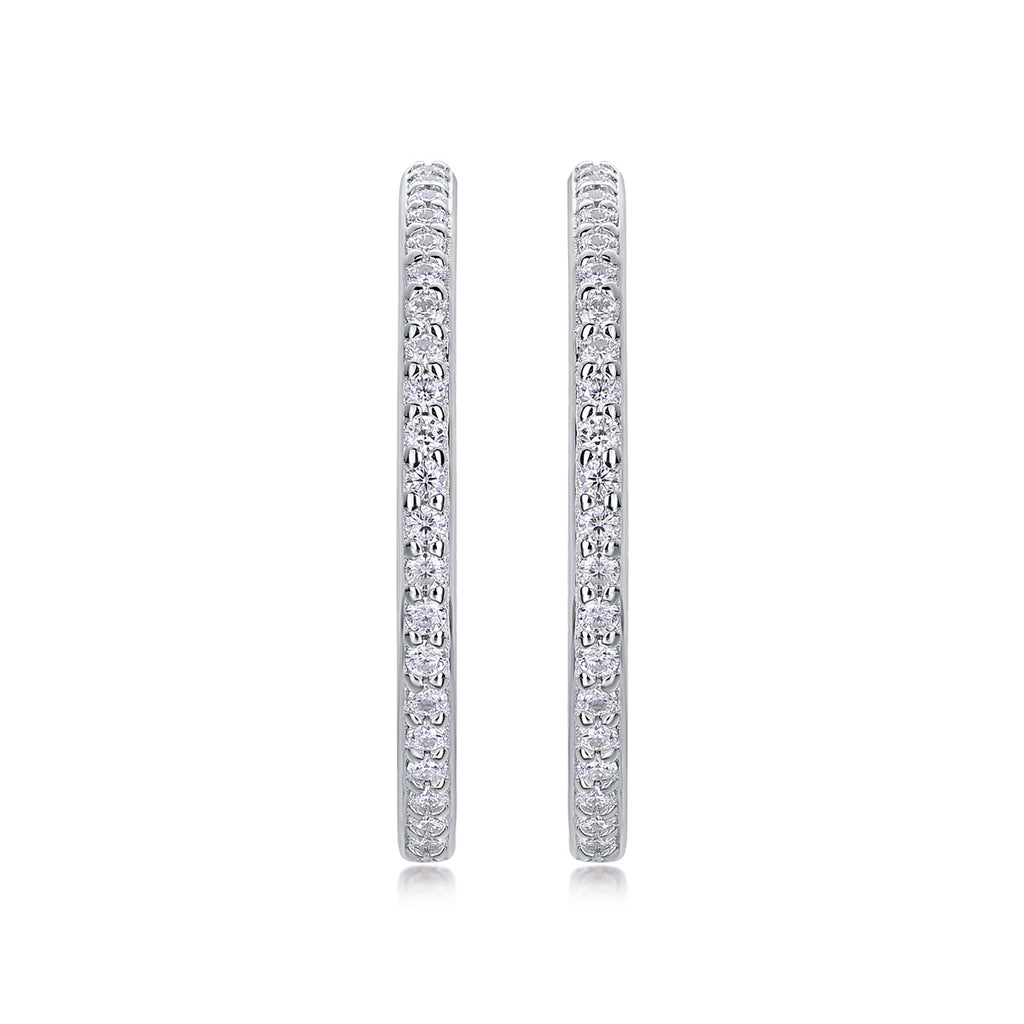 Ribbon - Square Moissanite S925 Sterling Silver Earrings With Platinum-plated Stud Earrings, A Fashionable And Luxurious Diamond Jewelry Accessory