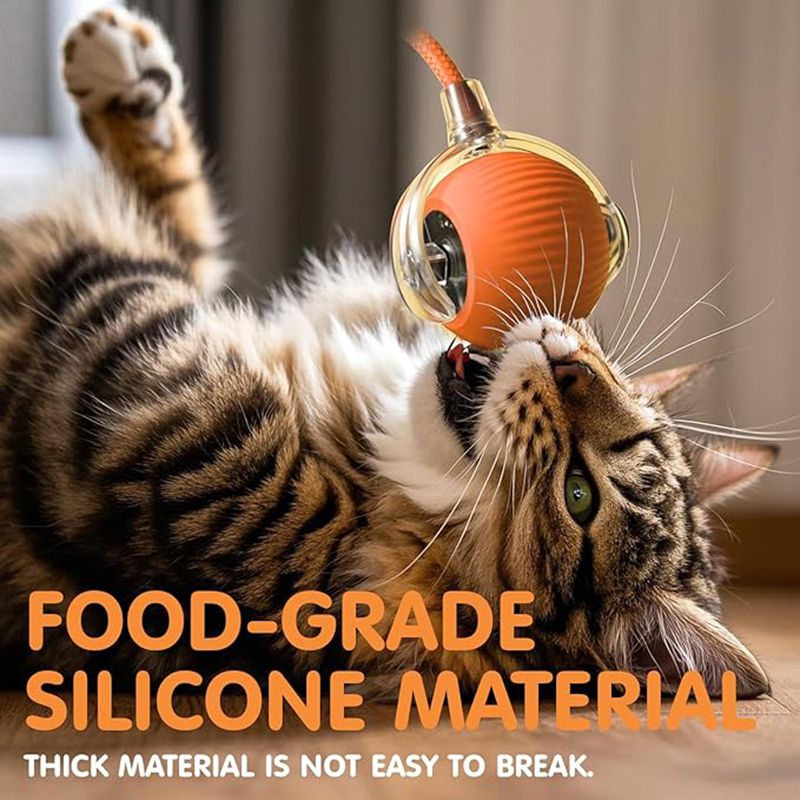 Cat Interactive Ball Toys Automatic Rolling Ball For Kitten Rechargeable Smart Pet Electric Toys With Teaser Sensor Cat Ball Toy - 4 - CJ