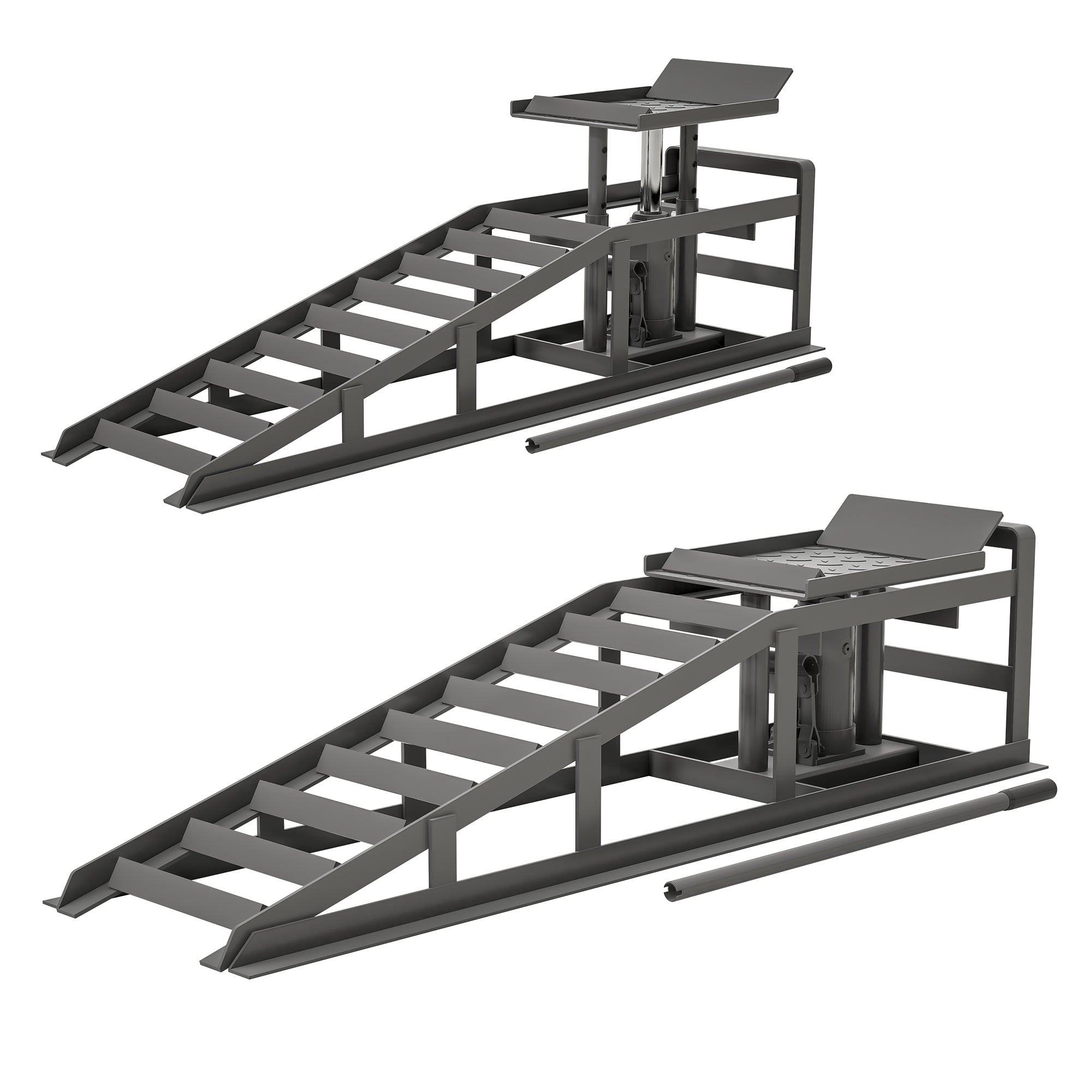 2 Pack Hydraulic Car Ramps 5T 11000lbs Low Profile Car Lift Service Ramps Truck Trailer Garage,Height Hydraulic Vehicle Ramps - 5 - CJ