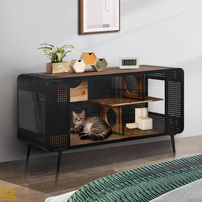 Spacious Cat House With Tempered Glass For Living Room, Hallway - 5 - CJ