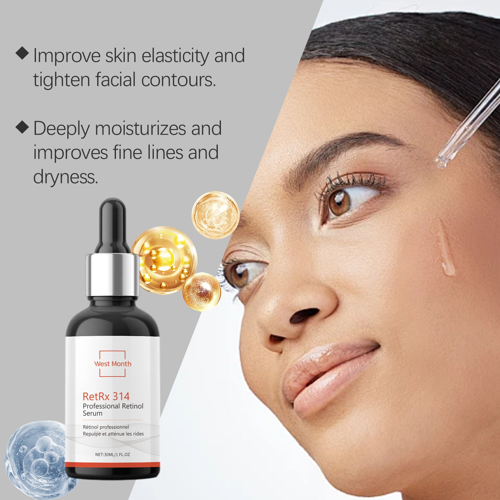 West&Month Retinol Essence Facial Skin Supple, Hydrating, Nourishing And Improving Condition Facial Essence - 5 - CJ
