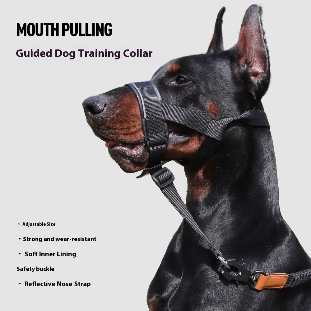Traction Anti - biteanti - bark Mouth Traction Leather Adjustable Medium Large Dog Mouth Cover - 0 - CJ