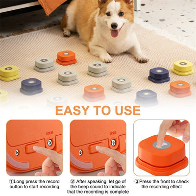 4 Colors Pet Communication Button One - click Prevent Physical Inactivity Recordable Dog Talking Button Toy Cat Toy Pet Products - 0 - CJ