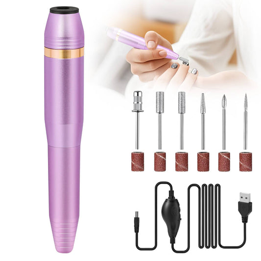 Professional Portable Electric Nail File Kit, Manicure With Nail Drill Bits - 5 - CJ