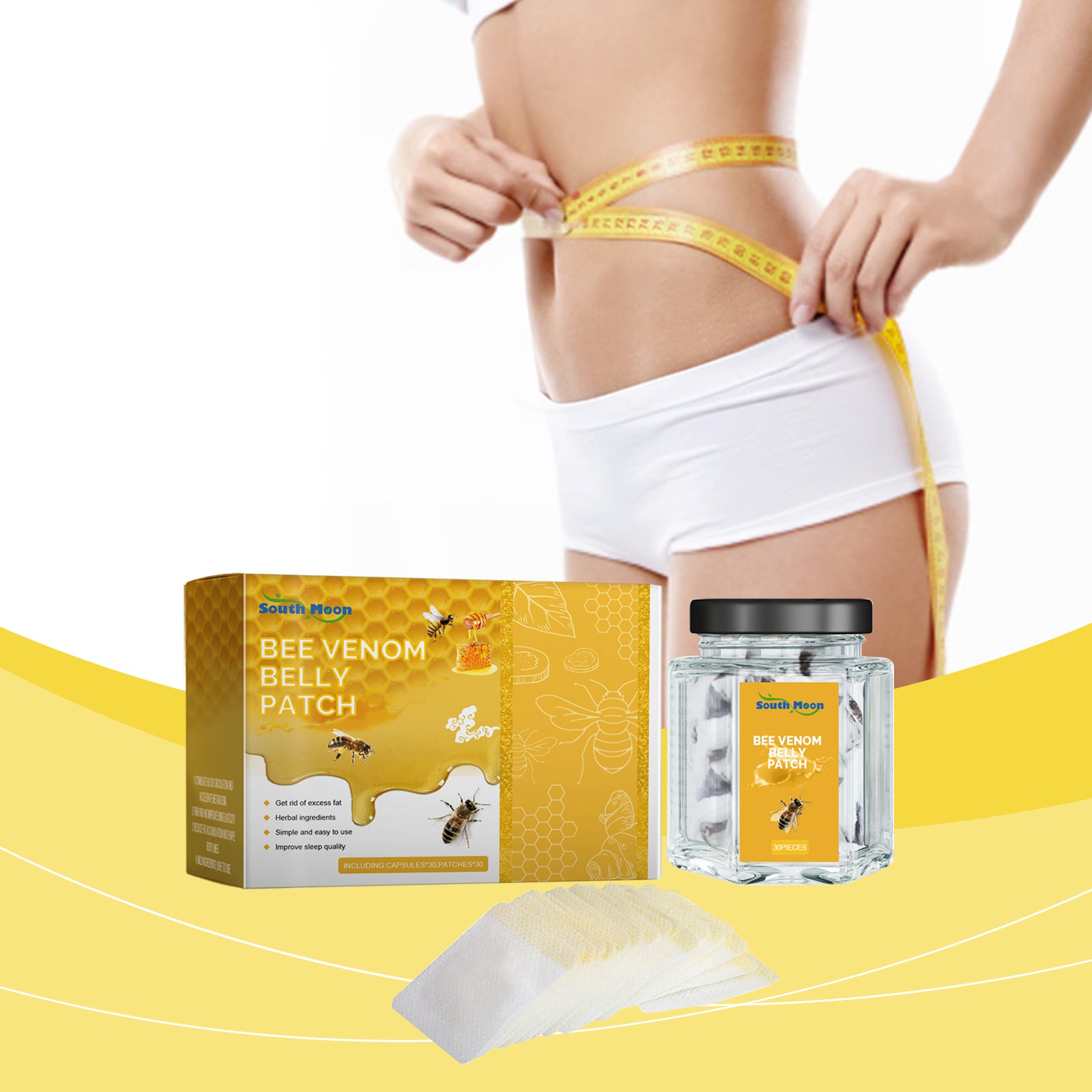 South Moon Bee Venom Body Sculpting Stick Slimming Body Sculpting Navel Stick Tummy Tucking Body Curves Firming Skin - 5.0 - CJ