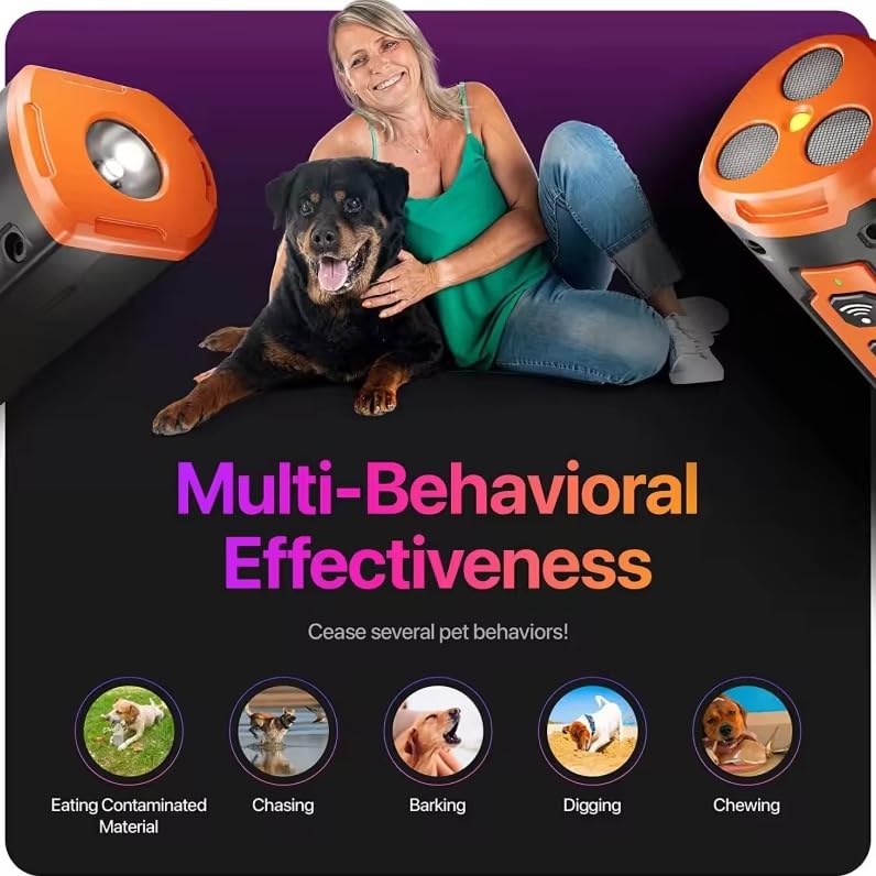 Dog Bark Deterrent Device Stops Bad Behavior, Professional Dog Training Tool, Anti Bark Device For Dogs,   Emitters 50ft Range For Dog Training,  To Bark Collar,Dog Training Collar - 5 - CJ