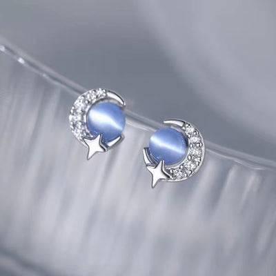 Starry Sky Women's Mini Blue Zircon Earrings - Stylish And Elegant, It's The Perfect Birthday Gift For Your Girlfriend Or Girlfriend - Selling On Temu Is Prohibited - 5 - CJ