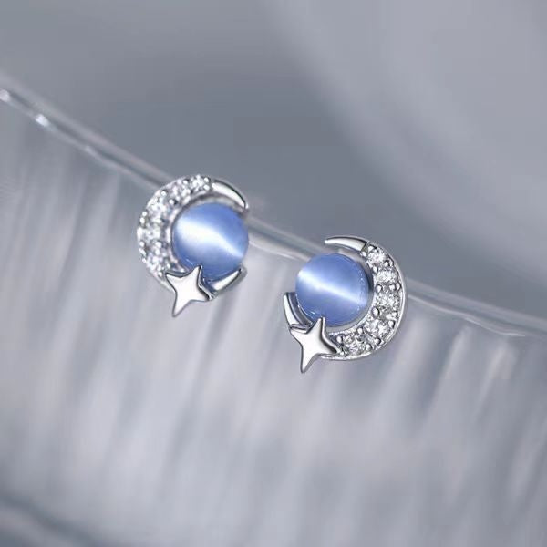 Starry Sky Women's Mini Blue Zircon Earrings - Stylish And Elegant, It's The Perfect Birthday Gift For Your Girlfriend Or Girlfriend - Selling On Temu Is Prohibited - 5 - CJ