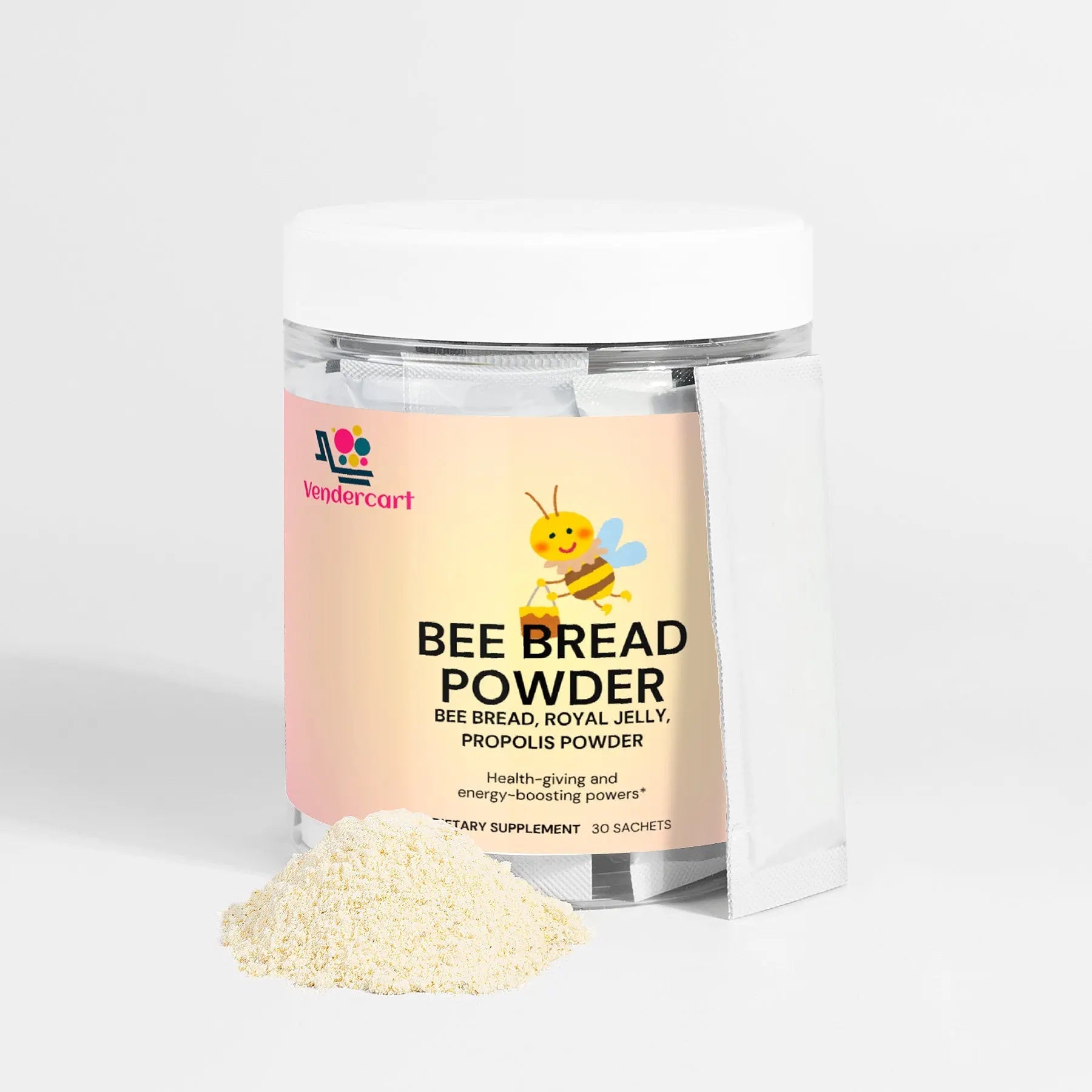 Bee Pearl Powder Energy, Immunity, And Skin Support With Bee Bread, Propolis, Royal Jelly And Vitamin C  30 Sachets