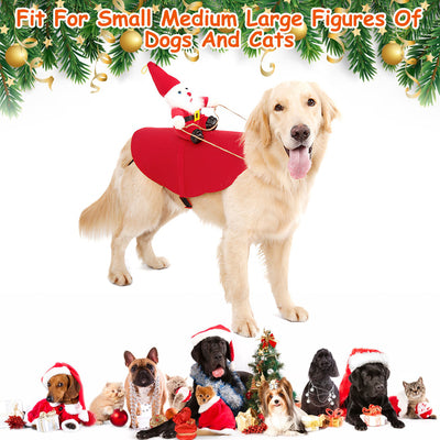 S - M - L - XL Options - 1Pc Pet Christmas Costumes Red Winter Coat For Dog Riding Santa Claus With Bell Clothes New Year Outfit Cosplay Costumes Party Dress Up For Cats - 5 - CJ