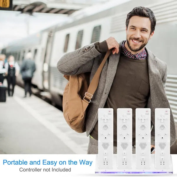 4 Remotes Charging Dock Game Controller Charger 2800mAh Rechargeable Battery Charging Stations W LED Indicator For Wii Nintendo