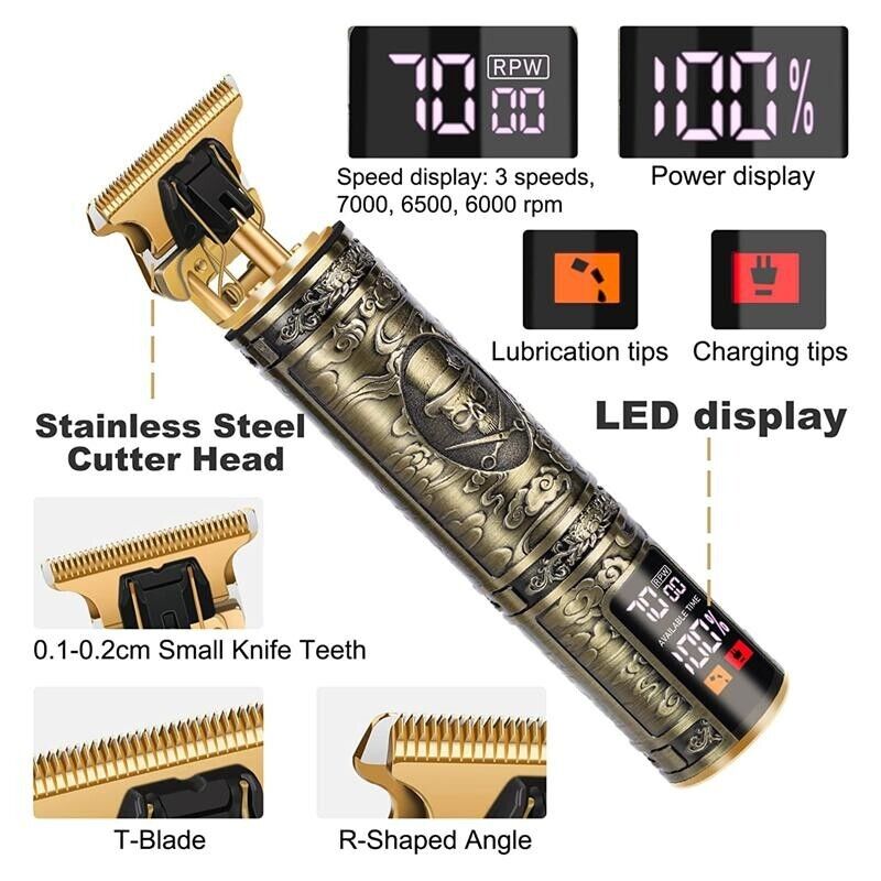 Professional Mens Hair Clippers Shaver Trimmers Machine Cordless Beard Electric - 5 - CJ