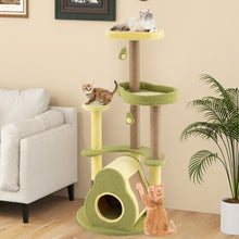 Freestanding Multi - level Avocado Cat Tower With Private Condo - 5 - CJ