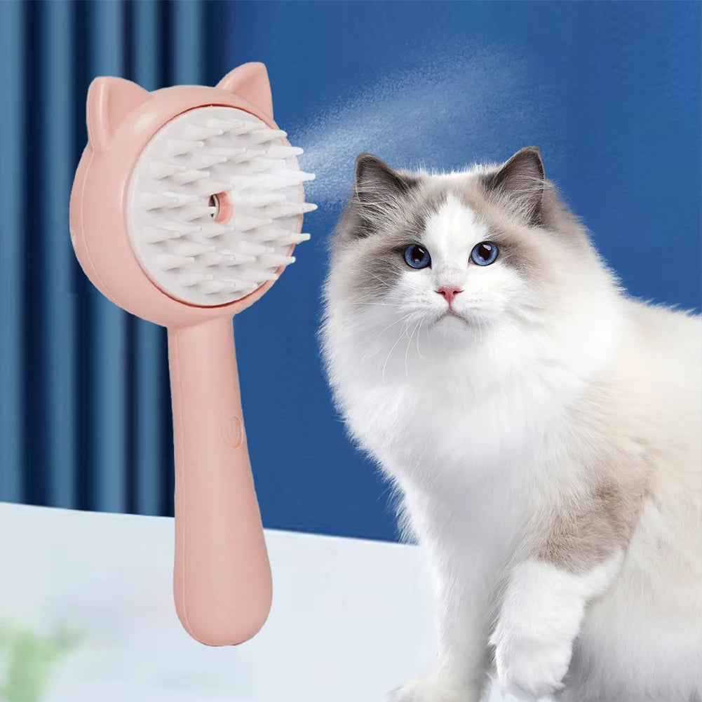 Hair Cleaning Brush With Mist Multifunctional Cat Grooming Brush Rechargeable Self Cleaning Slicker Brush For Pets Dogs & Catsb Pet Products - 0 - CJ