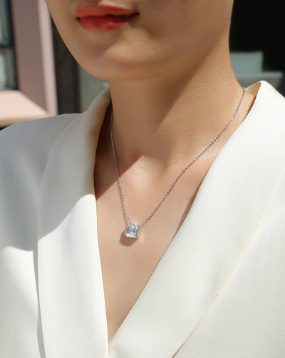 1The Brilliance In A Small Space - A Fashionable Jewelry Pendant Set With Moissanite S925 Sterling Silver And Platinum - plated Diamond, Moissanite Silver Jewelry Prohibit TikTok sales - 5 - cj