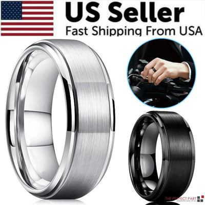 Tungsten Carbide Wedding Band Ring Brushed Silver Mens Jewelry Size 5 - 17 - 5 - CJ