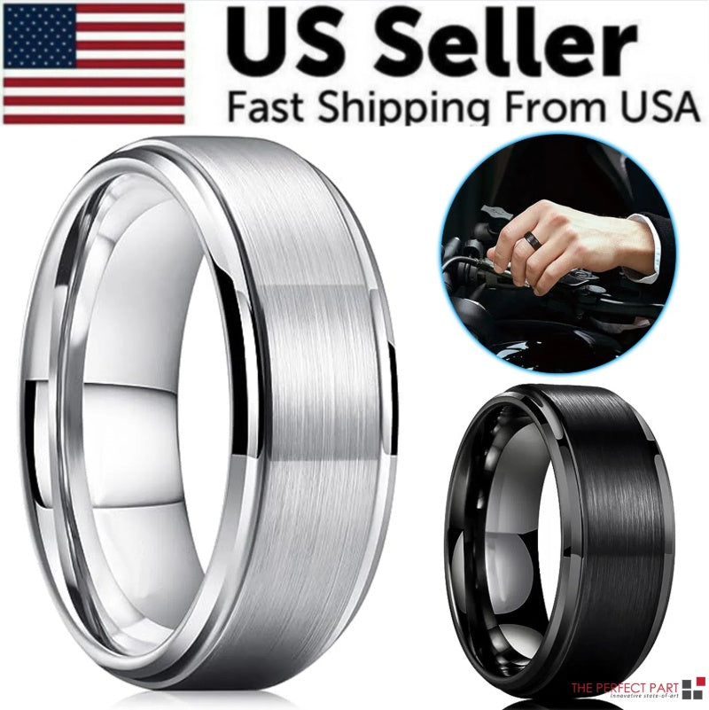 Tungsten Carbide Wedding Band Ring Brushed Silver Mens Jewelry Size 5 - 17 - 5 - CJ
