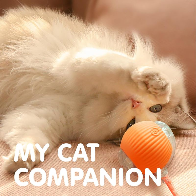 Cat Interactive Ball Toys Automatic Rolling Ball For Kitten Rechargeable Smart Pet Electric Toys With Teaser Sensor Cat Ball Toy - 4 - CJ