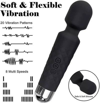 Magic Massage Wand Muscle Relaxation Massager 20 Speed Vibrating Full Body Therapy Motor - 5 - CJ