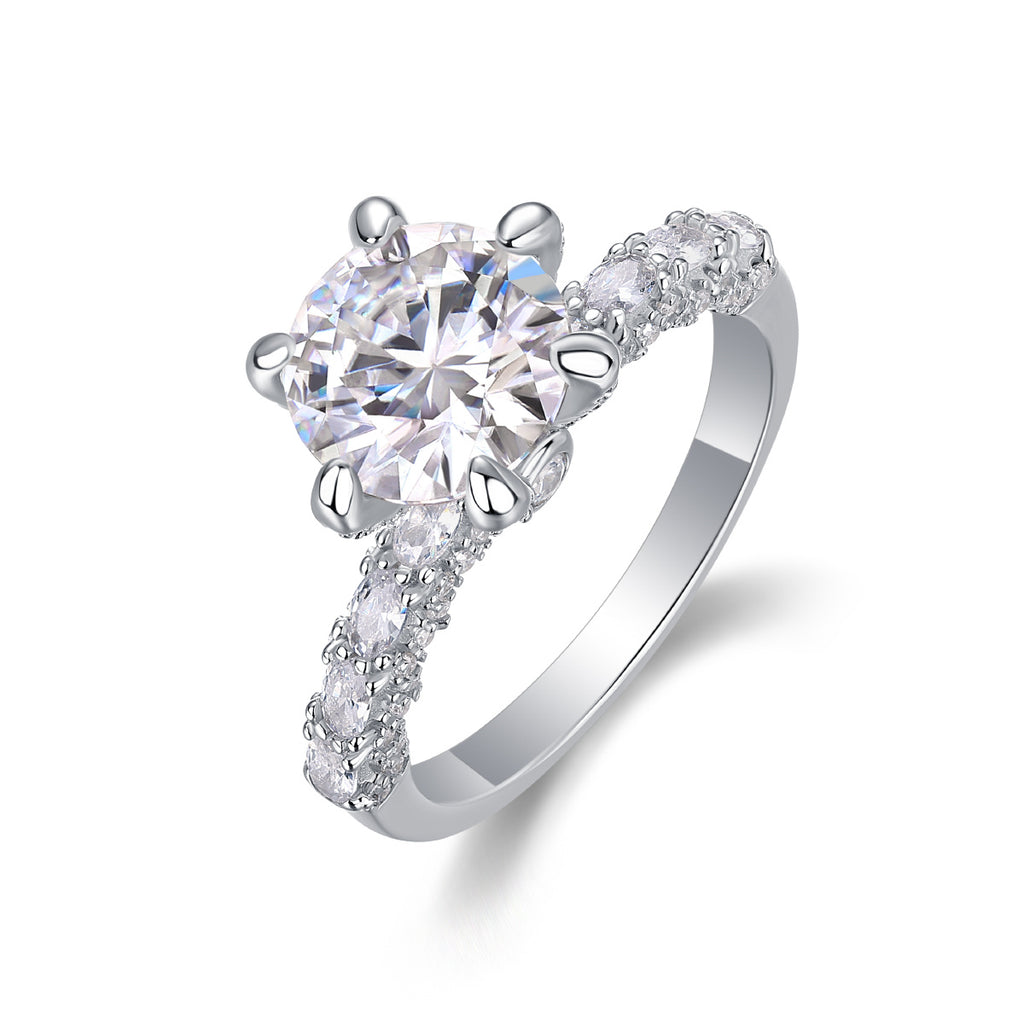 Lady Luck Diamond Ring Luxury Fashion Set Moissanite Silver Ring
