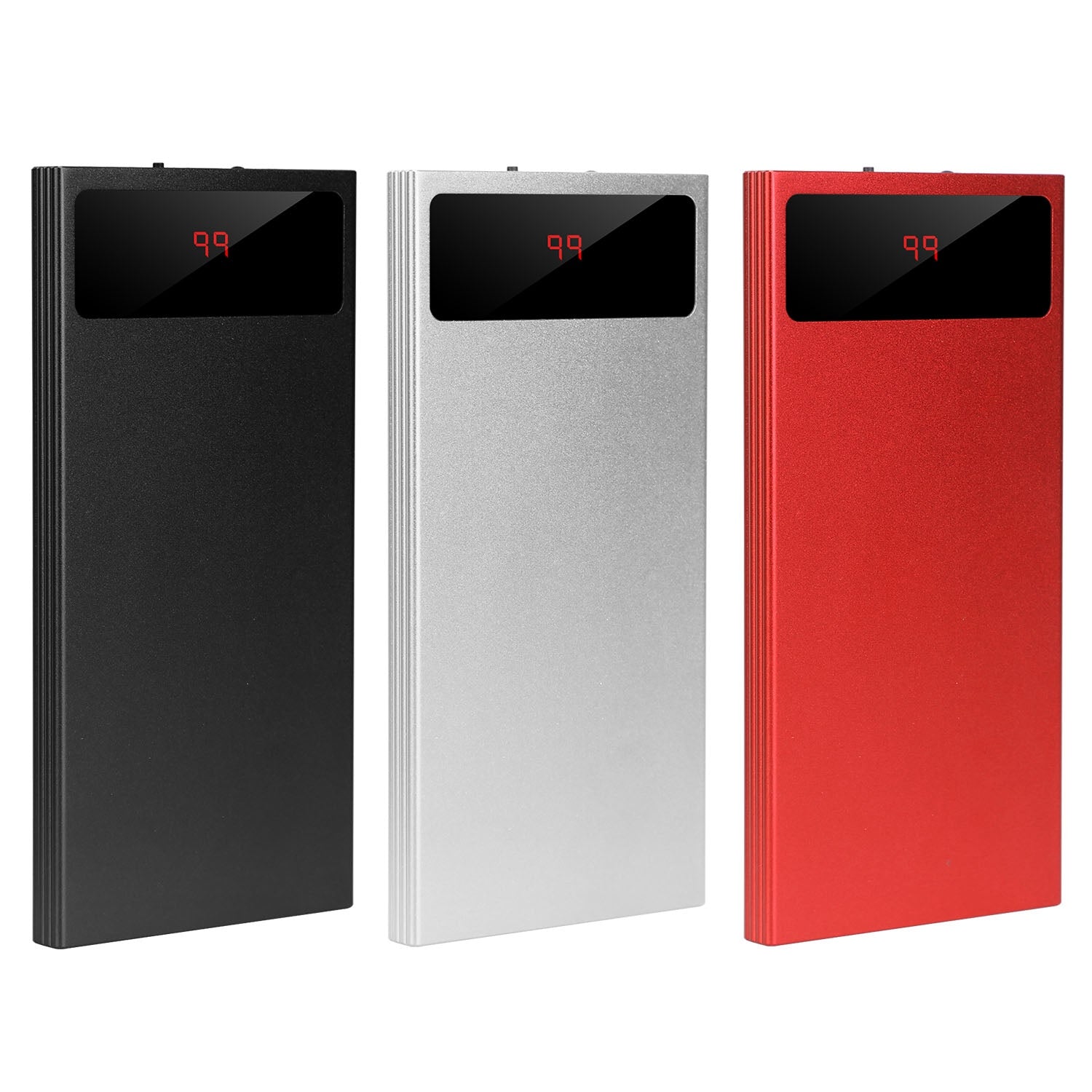 1Pc 20000mAh Power Bank Ultra - thin Phone Charger Dual USB Port Flashlight Battery Remain Display - 5 - CJ