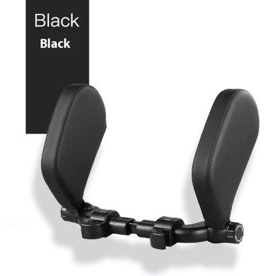 Car headrest pillow Sleep Adjustable Side Car Soft Travel Seat Headrest Auto Leather Support Neck Pillow Cushion car accessories - 0 - CJ - Black - CJQCQCQC00615 - Black