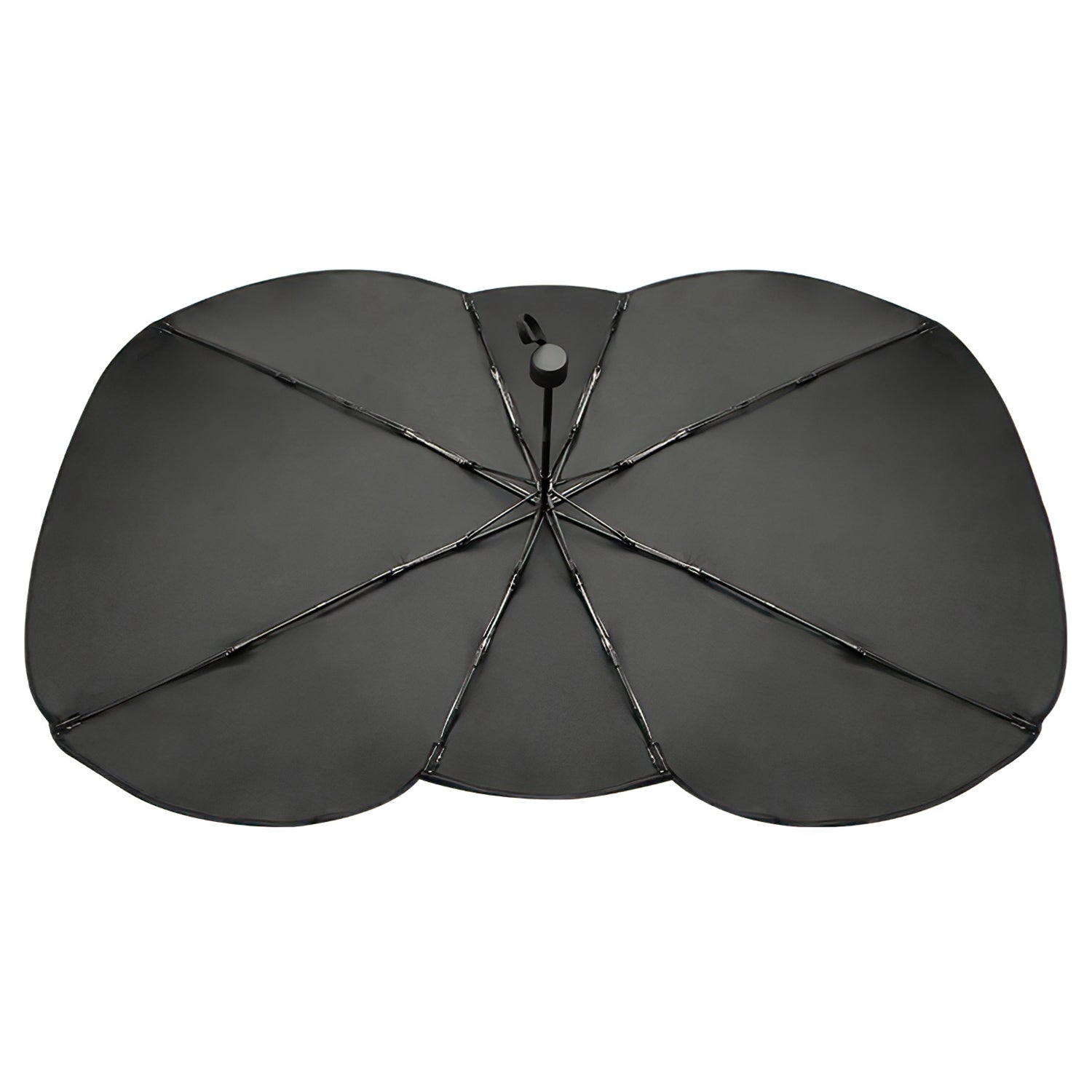 1Pc 57x33In Foldable Car Sun Umbrella Universal Sun Blocker Shield Shade Silver Titanium Sun Protector With Carry Bag For Car Truck SUV - 5 - CJ