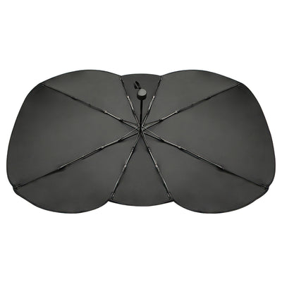 1Pc 57x33In Foldable Car Sun Umbrella Universal Sun Blocker Shield Shade Silver Titanium Sun Protector With Carry Bag For Car Truck SUV - 5 - CJ