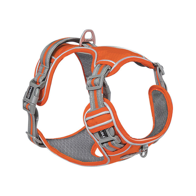 Traction Strap Shock Absorption Comfortable Night Vision Reflective Pet Harness - 0 - CJ
